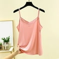 thumbnail image 1 of LYEAA V Neck Tank Tops for Women Plus Size Spaghetti Strap Fitted Summer Casual Cami Shirt Solid Sleeveless Breathable Fashion Ladies Pullover Shirts Pink L, 1 of 1