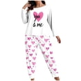 thumbnail image 1 of LYEAA Valentine Pajamas Women Plus Size Heart Print Long Sleeve Top and Pant Lightweight Sleepwear Holiday Nightwear, 1 of 4