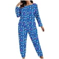 thumbnail image 1 of LYEAA Valentine Pjs for Women Plus Size Heart Print Long Sleeve Top and Pant Lightweight Pajama Sets Breathable Sleepwear, 1 of 5