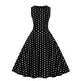 thumbnail image 1 of LYEAA Wedding Guest Dresses for Women Elegant Sleeveless Formal Plus Size Loose Midi A Line Dresses Crewneck Solid 1950s Vintage Prom Birthday Flowy Summer Ball Gown Party Dresses Black L, 1 of 7