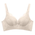 thumbnail image 1 of LYEAA No Wire Bras for Women Lace Push up Lightly Lined Wireless Daily Bras Wirefree Adjustable Strap Lift Soft Bralette Breathable Comfort Sleeping Bras Beige 38/85C, 1 of 2