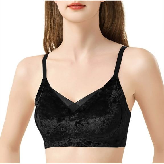LYEAA No Wire Bras for Women Push up Padded Wireless Daily Bras Wirefree Adjustable Strap Support Lift Soft Bralette Breathable Comfort Sleeping Bras Black L