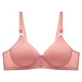 thumbnail image 1 of LYEAA No Wire Bras for Women Soft Cotton Push up Everyday Bras Wireless Support Solid Lightly Lined Lift Sleep Bras Comfortable Wirefree Breathable Shaping Daily Bralette Pink XL, 1 of 6