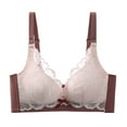 thumbnail image 1 of LYEAA No Wire Bras for Women Soft Lace Push up Everyday Bras Wireless Support Solid Lightly Lined Lift Sleep Bras Comfortable Wirefree Breathable Shaping Daily Bralette Pink XL, 1 of 4
