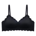 thumbnail image 1 of LYEAA No Wire Bras for Women Soft Seamless Push up Everyday Bras Wireless Support Solid Padded Lift Sleep Bras Comfortable Wirefree Breathable Shaping Daily T-Shirt Bralette Black L, 1 of 2