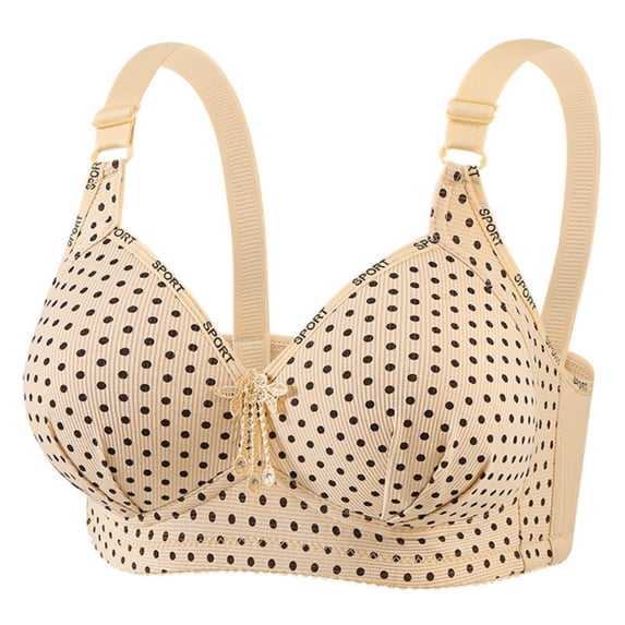 LYEAA Wirefree Bras for Women Push up Plus Size Bralette Full Coverage Breathable Soft Comfortable Everyday Bra Beige 44