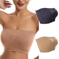 thumbnail image 1 of LYEAA Wireless Bras for Women Padded Pack of 2 Plus Size Strapless Stretch Push Up Bandeau No Wire Solid Seamless Invisible Support Non-Slip Breathable Comfortable Soft Sleeping Everyday Bra Gray 2XL, 1 of 9