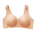 thumbnail image 1 of LYEAA Wireless Bras for Women Plus Size Push Up Bras Front Closure Wide Strap Bras No Wire Seamless Lift Shape Bralette Soild Large Bust Breathable Soft Bras Everyday Bras T-Shirt Bras Beige, 1 of 7
