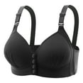 thumbnail image 1 of LYEAA Wireless Bras for Women Plus Size Push Up Bras Front Closure Adjustable Strap Bras No Wire Seamless Lift Shape Bralette Soild Breathable Soft Bras Comfortable Everyday Bras T-Shirt Bras Black, 1 of 2