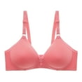 thumbnail image 1 of LYEAA Wireless Bras for Women Plus Size Soft No Wire Push up Everyday Bras Support Solid Lightly Lined Lift Sleep Bras Comfortable Wirefree Breathable Shaping Daily Bralette Red 46/105, 1 of 7