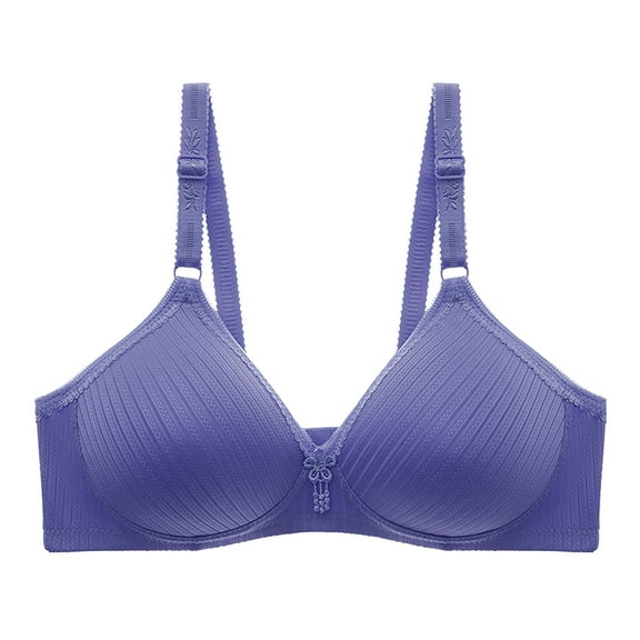 LYEAA Wireless Bras for Women Plus Size Soft No Wire Push up Everyday Bras Support Solid Lightly Lined Lift Sleep Bras Comfortable Wirefree Breathable Shaping Daily Bralette Blue L