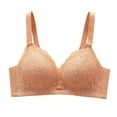 thumbnail image 1 of LYEAA Wireless Bras for Women Support Lace Push up Lightly Lined Daily Bras Wirefree Adjustable Strap Lift Soft Bralette No Wire Breathable Comfort Sleeping Bras Brown XL, 1 of 8