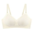 thumbnail image 1 of LYEAA Wireless Everyday Bras for Women Padded Soft No Wire Push up Bras Support Solid Lift Sleep Bras Comfortable Wirefree Breathable Shaping Daily Bralette White 2XL, 1 of 3