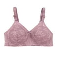 thumbnail image 1 of LYEAA Wireless Womens Bras Push up Plus Size Lace Lightly Lined Daily Bras Wirefree Adjustable Strap Lift Soft Bralette No Wire Breathable Comfort Sleeping Bras Pink 42/95, 1 of 3