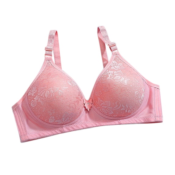 LYEAA Wireless Womens Bras Push up Soft No Wire Everyday Bras Support Solid Lift Sleep Bras Comfortable Wirefree Breathable Shaping Daily Bralette Pink L