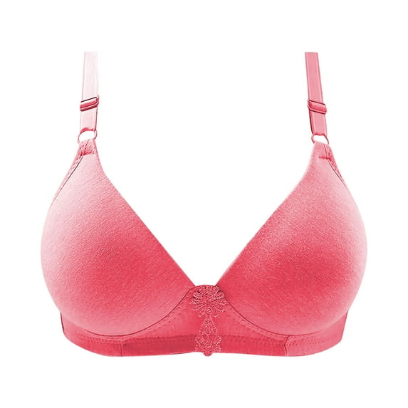 LYEAA Wireless Womens Bras Push up Lightly Lined Daily Bras Wirefree Adjustable Strap Soft Bralette No Wire Breathable Comfort Sleeping Bras Pink S