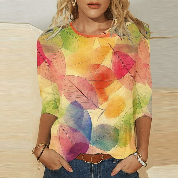 LYEAA Women African Diaspora Tee 3/4 Sleeve Round Neck Cotton Shirt Loose Fit Casual Cultural Apparel Black History Month Wear Multicolor S