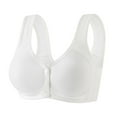 thumbnail image 1 of LYEAA Women Bras Plus Size Front Close Push up Lightly Lined Wireless Daily Bras Wirefree Wide Strap Lift Soft Bralette No Wire Breathable Comfort Sleeping Bras for Elderly White 38/85, 1 of 2