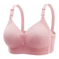 thumbnail image 1 of LYEAA Women Bras Plus Size Push up Soft No Wire Lace Everyday Bras Wireless Support Solid Lift Sleep Bras Comfortable Wirefree Breathable Shaping Daily Bralette Pink XL, 1 of 2