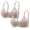 thumbnail image 1 of LYEAA Women Bras Push up Packs of 2 No Wire Wirefree Everyday Bras Breathable Wireless Solid Color Daily Sleep Bras Comfortable Shaping Soft Stretch T-Shirt Bras Gray 40/90, 1 of 3