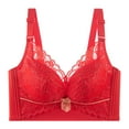 thumbnail image 1 of LYEAA Women Bras Push up Soft No Wire Lace Everyday Bras Wireless Support Solid Lightly Lined Lift Sleep Bras Comfortable Wirefree Breathable Shaping Daily Bralette Red 2XL, 1 of 2