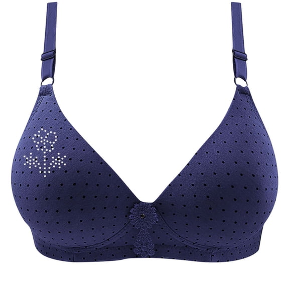 LYEAA Women Bras Push up Wireless Soft No Wire Everyday Bras Support Solid Lift Sleep Bras Comfortable Wirefree Breathable Shaping Daily Bralette Blue M