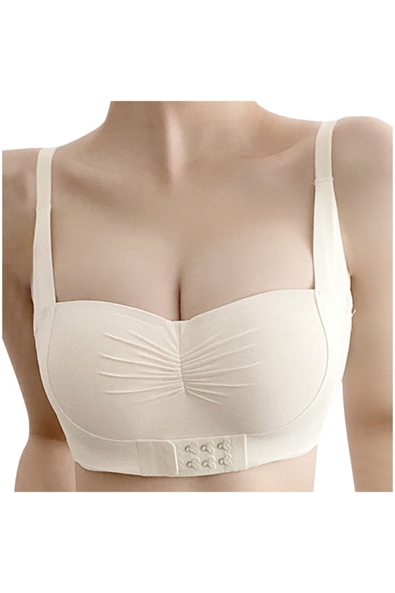 Women Bras Push up Wireless Seamless Daily Bras Wirefree Adjustable Strap Lift Soft Bralette No Wire Breathable Comfort Sleeping Bras Beige S