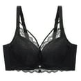 thumbnail image 1 of LYEAA Women Bras Wireless Padded Soft No Wire Lace Push up Everyday Bras Support Solid Lift Sleep Bras Comfortable Wirefree Breathable Shaping Daily Bralette Black L, 1 of 2