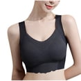 thumbnail image 1 of LYEAA Women Bras Wireless Push up Pullover Daily Bras Wirefree Wide Strap Lift Soft Bralette No Wire Breathable Comfortable Sleeping Bras Black L, 1 of 5