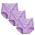 thumbnail image 1 of LYEAA Women Briefs Panties Pack of 3 Plus Size Cotton High Waisted Cool Underwear Breathable Comfort Solid Lace Daily Full Fashionable Underpants Pink 5XL, 1 of 2