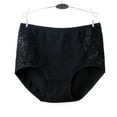 thumbnail image 1 of LYEAA Women Underwear 100% Cotton High Waisted Cool Briefs Breathable Comfort Solid Daily Panties Full Fashionable Underpants Black XL, 1 of 3