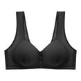 thumbnail image 1 of LYEAA Women's Front Closure Bras Wireless Plus Size Push Up Bras Wide Strap Bras No Wire Lift Shape Bralette Soild Breathable Soft Bras Comfortable Everyday Bras T-Shirt Bras Black, 1 of 2