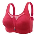 thumbnail image 1 of LYEAA Womens Bras No Wire Push up Plus Size Lightly Lined Wireless Daily Bras Wirefree Adjustable Strap Lift Soft Bralette Breathable Comfort Sleeping Bras Red L, 1 of 1