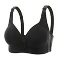 thumbnail image 1 of LYEAA Womens Bras No Underwire Plus Size Seamless Push up Lightly Lined Wireless Daily Bras Wirefree Adjustable Strap Lift Soft Bralette Breathable Comfort Sleeping Bras Black S, 1 of 2