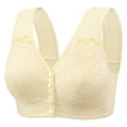 thumbnail image 1 of LYEAA Womens Bras No Wire Plus Size Front Closure Lace Push up Wireless Daily Bras Wirefree Wide Strap Lift Soft Bralette Breathable Comfort Sleeping Bras for Elderly Beige 40/90, 1 of 2