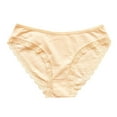 thumbnail image 1 of LYEAA Womens Briefs Cotton Mid Waisted Cool Bikini Underwear Breathable Comfort Solid Lace Daily Panties Fashionable Underpants Beige L, 1 of 2
