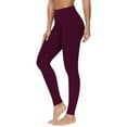 thumbnail image 1 of LYEAA Womens High Waisted Leggings Sports Butt Lifting Pants Ankle Length Workout Elastic Yoga Pants Stretch Shapewear Running Tight-fitting Casual Soft Pants Breathable Pants Purple M, 1 of 4