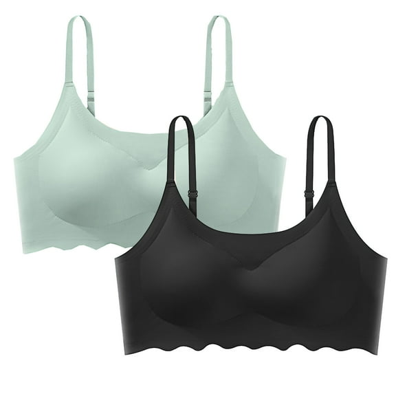 LYEAA Womens Padded Everyday Bras 2 Pack No Wire Wirefree Seamless Bras Push up Breathable Wireless Pullover Daily Sleep Bras Comfort Shaping Full Figure Soft Stretch T-Shirt Bras Multicolor XL