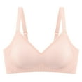thumbnail image 1 of LYEAA Womens Padded Everyday Bras Soft No Wire Push up Bras Wireless Support Solid Lift Sleep Bras Comfortable Wirefree Breathable Shaping Daily Bralette Pink XL, 1 of 5