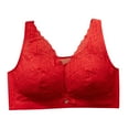 thumbnail image 1 of LYEAA Womens Push up Bras Plus Size Lace Lightly Lined Wireless Daily Bras Wirefree Adjustable Strap Lift Soft Bralette No Wire Breathable Comfort Sleeping Bras Red 2XL, 1 of 1