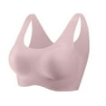 thumbnail image 1 of LYEAA Womens Push up Bras Wireless Seamless Padded Pullover Daily Bras Wirefree Wide Strap Lift Soft Bralette No Wire Breathable Comfort Sleeping Bras Pink L, 1 of 5