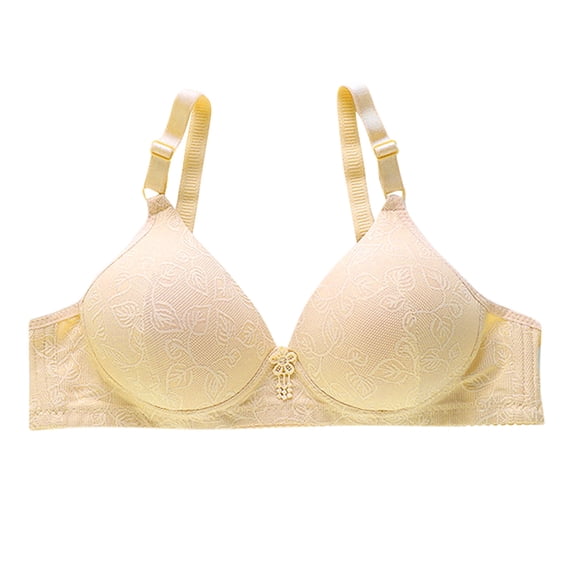 LYEAA Womens Push up Bras Wireless Soft No Wire Everyday Bras Support Solid Lift Sleep Bras Comfortable Wirefree Breathable Shaping Daily Bralette Brown S