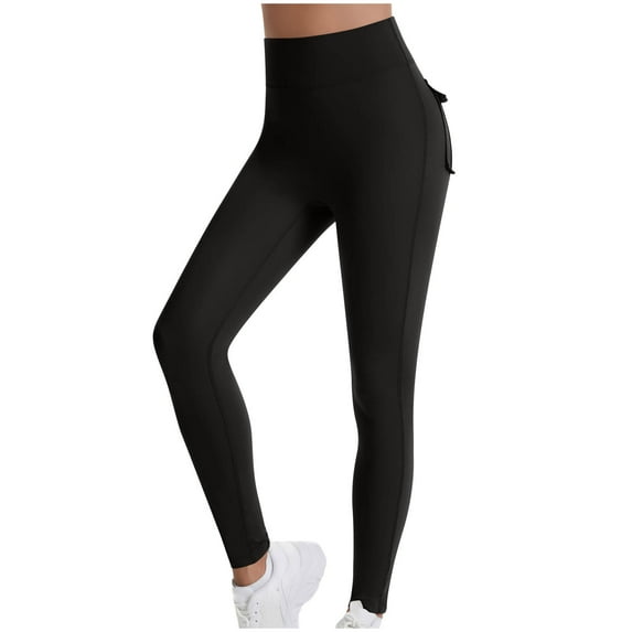 LYEAA Womens Stretch Yoga Leggings High Waist Butt Lifting Pants Full Length Workout Elastic Pants Shapewear Running Fitted Sports Casual Soft Pants Breathable Lightweight Pants Black XXL