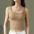 thumbnail image 1 of LYEAA Womens Tank Tops with Built in Bras Spaghetti Strap Fitted Summer Casual Cami Shirt Solid Sleeveless Breathable Fashion Ladies Pullover Shirts Brown, 1 of 1