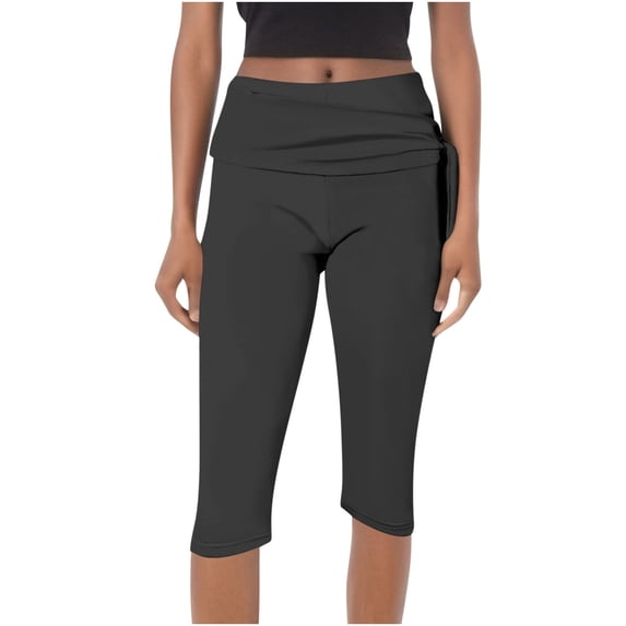 LYEAA Womens Tapered Pants Summer Stretch Loose Capri Pants Breathable Solid Color Trendy Casual Trousers