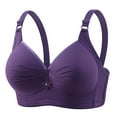 thumbnail image 1 of LYEAA Womens Wireless Bras Plus Size Soft No Wire Push up Everyday Bras Support Solid Lift Sleep Bras Comfortable Wirefree Breathable Shaping Daily Bralette Purple 3XL (46/1405BC), 1 of 2