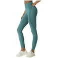 thumbnail image 1 of LYEAA Womens Yoga Pants High Waist Butt Lifting Pants Ankle Length Workout Elastic Leggings Stretch Shapewear Running Fitted Sports Casual Soft Pants Breathable Lightweight Pants Green S, 1 of 5