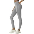 thumbnail image 1 of LYEAA Yoga Leggings Women High Waist Butt Lifting Pants Ankle Length Workout Elastic Pants Stretch Shapewear Running Fitted Sports Casual Soft Pants Breathable Lightweight Pants Gray M, 1 of 5