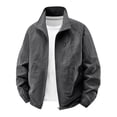 thumbnail image 1 of LYEAA Zip up Jacket Men Multi Pocket Hoodless Long Sleeved Solid Color Lightweight Casual Outerwear, 1 of 2