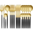 thumbnail image 1 of LYFJXX 24-Piece Gold Stainless Steel Flatware Sets (Service for 6), 1 of 5
